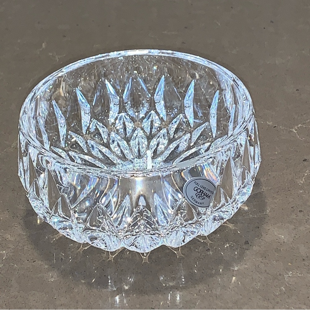 NiB Vtg Gorham Full Lead Crystal Althea Bowl C160 4.5”